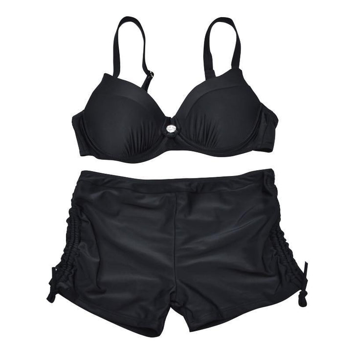 Stylowy damski dwuczęściowy strój kąpielowy bikini, komfortowy krój na plażę i basen, idealny na lato.