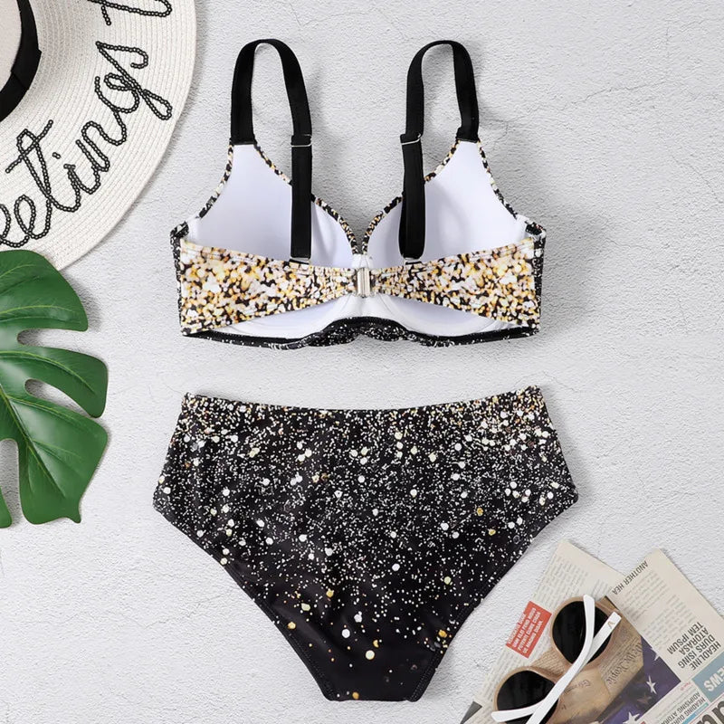 Stylowe damskie bikini z usztywnianym biustem, moda plażowa na lato, eleganckie i komfortowe.