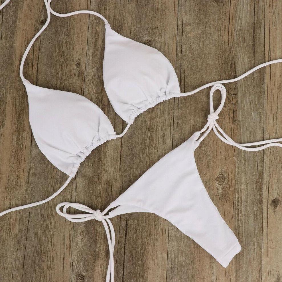 Wygodne dwuczęściowe mikro bikini damskie, modny kostium kąpielowy idealny na plażę.