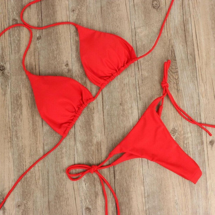 Elegancki dwuczęściowy strój kąpielowy mikro bikini, damski kostium idealny na lato i plażę.