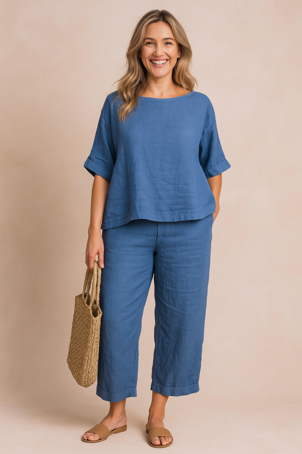 Modny damski zestaw oversize – luźny, komfortowy komplet na co dzień. Casualowy styl na wiosnę/lato.