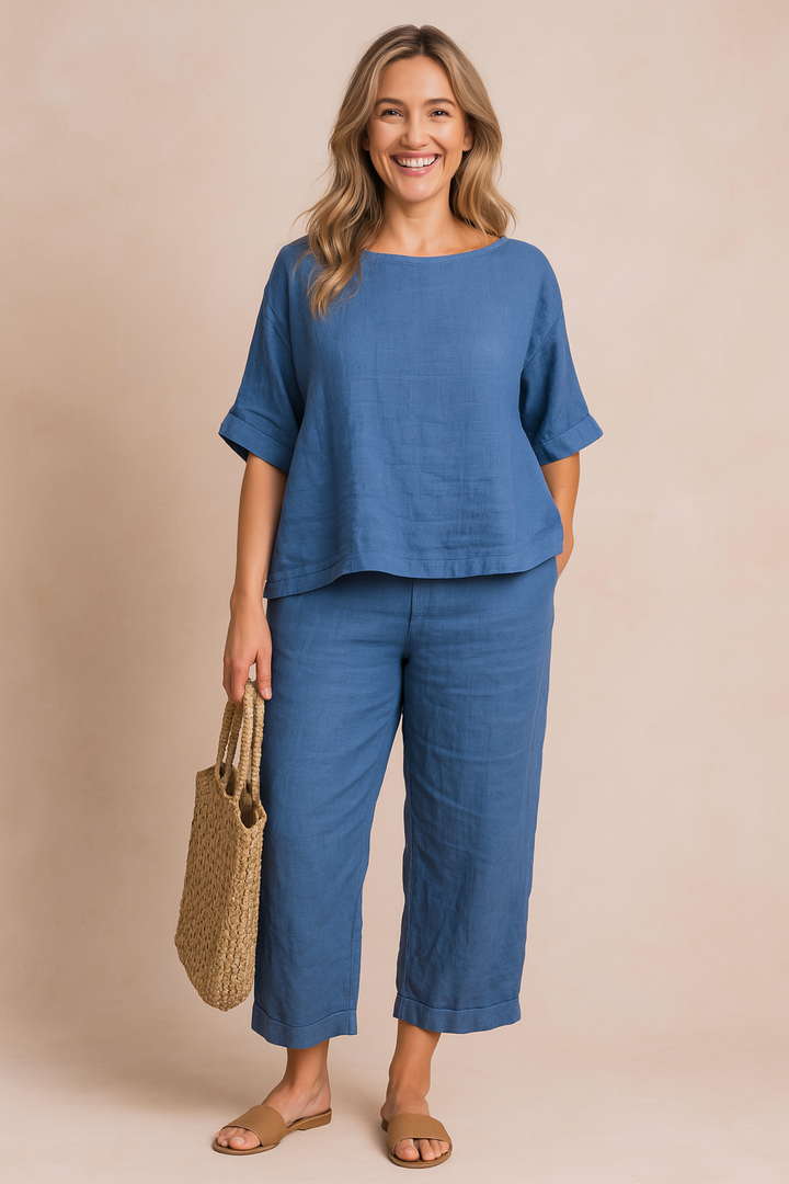 Modny damski zestaw oversize – luźny, komfortowy komplet na co dzień. Casualowy styl na wiosnę/lato.
