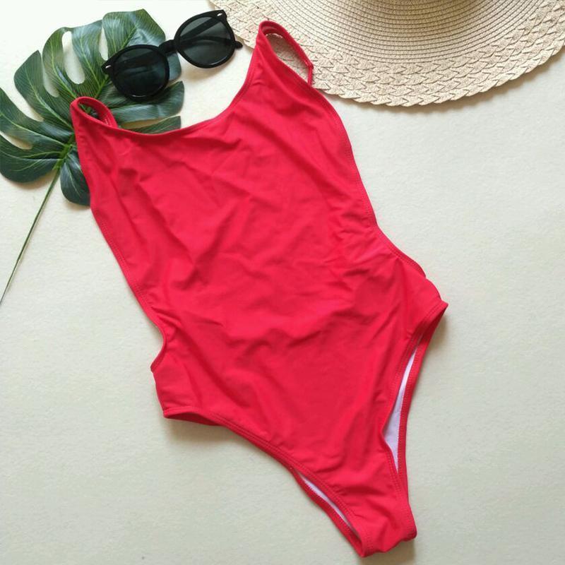 Jednoczęściowy monokini dla kobiet, plażowy, neonowy, z modnym krojem i odkrytym tyłem.