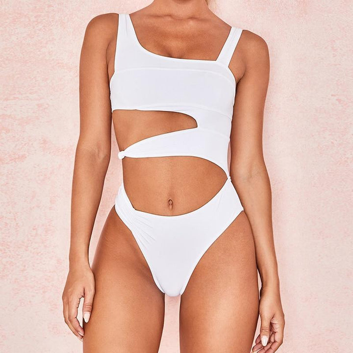 Stylowe damskie monokini z wycięciami, modny jednoczęściowy strój kąpielowy plażowy na upalne dni.