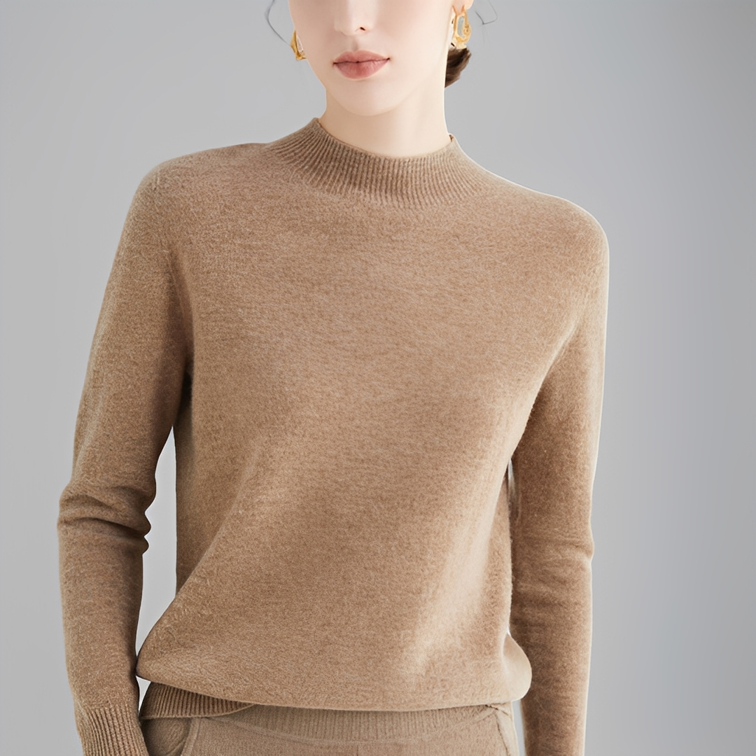 Modny golf damski. Komfortowy sweter na jesień, elegancki styl na co dzień. Wygodna odzież.