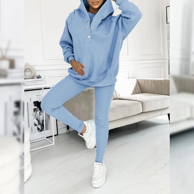 Damski komplet dresowy z bawełnianego polaru: bluza i legginsy. Idealny na co dzień, wiosnę.