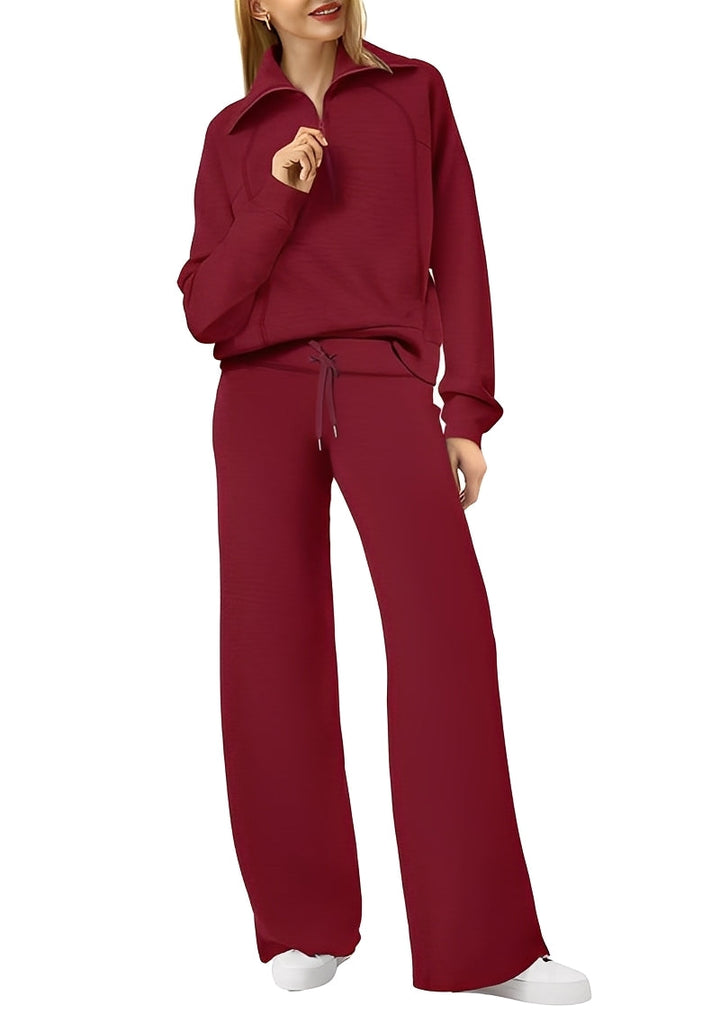Damski komplet loungewear, sweter oversize i spodnie, komfortowy i stylowy, jesień/zima.