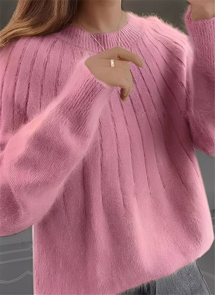 Stylowy sweter damski, jeden rozmiar, luźny krój. Wielokolorowy, idealny na jesienno-zimowe stylizacje.