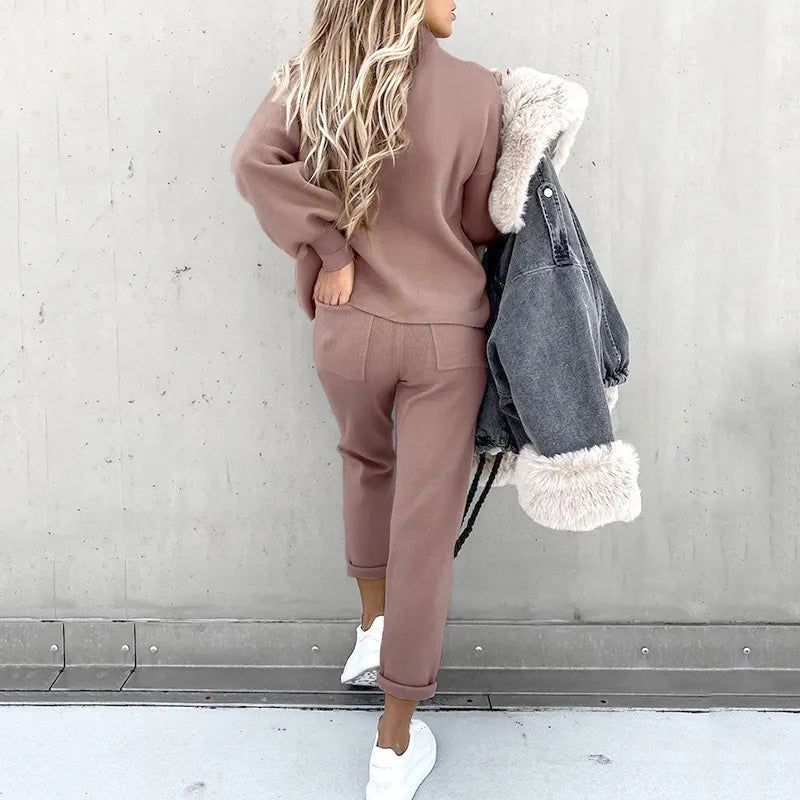 Kompletny luksusowy dres damski Edna, bluza i spodnie. Modna i wygodna odzież codzienna w stylu casual.