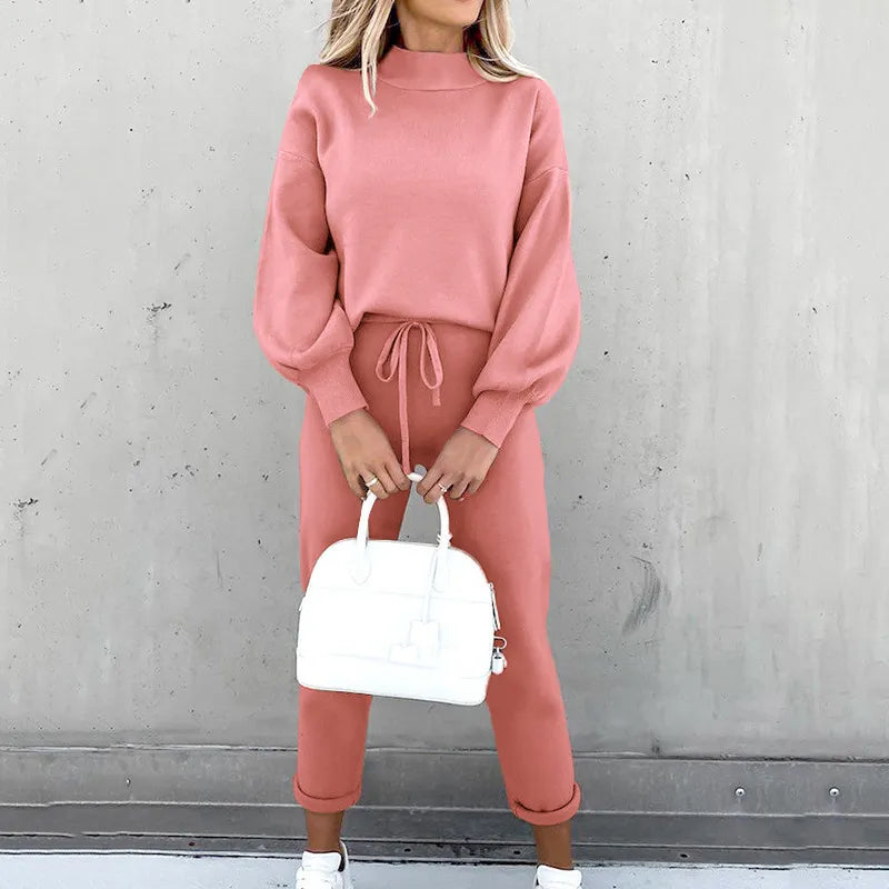 Damski komfortowy dres Edna, idealny jako ubranie domowe lub elegancki komplet na styl casual. Modna odzież.