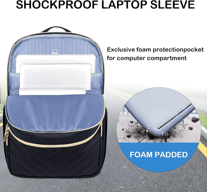 Stylowy plecak damski na laptopa 15,6", wodoodporny, lekki, z portem USB. Idealny do miasta.