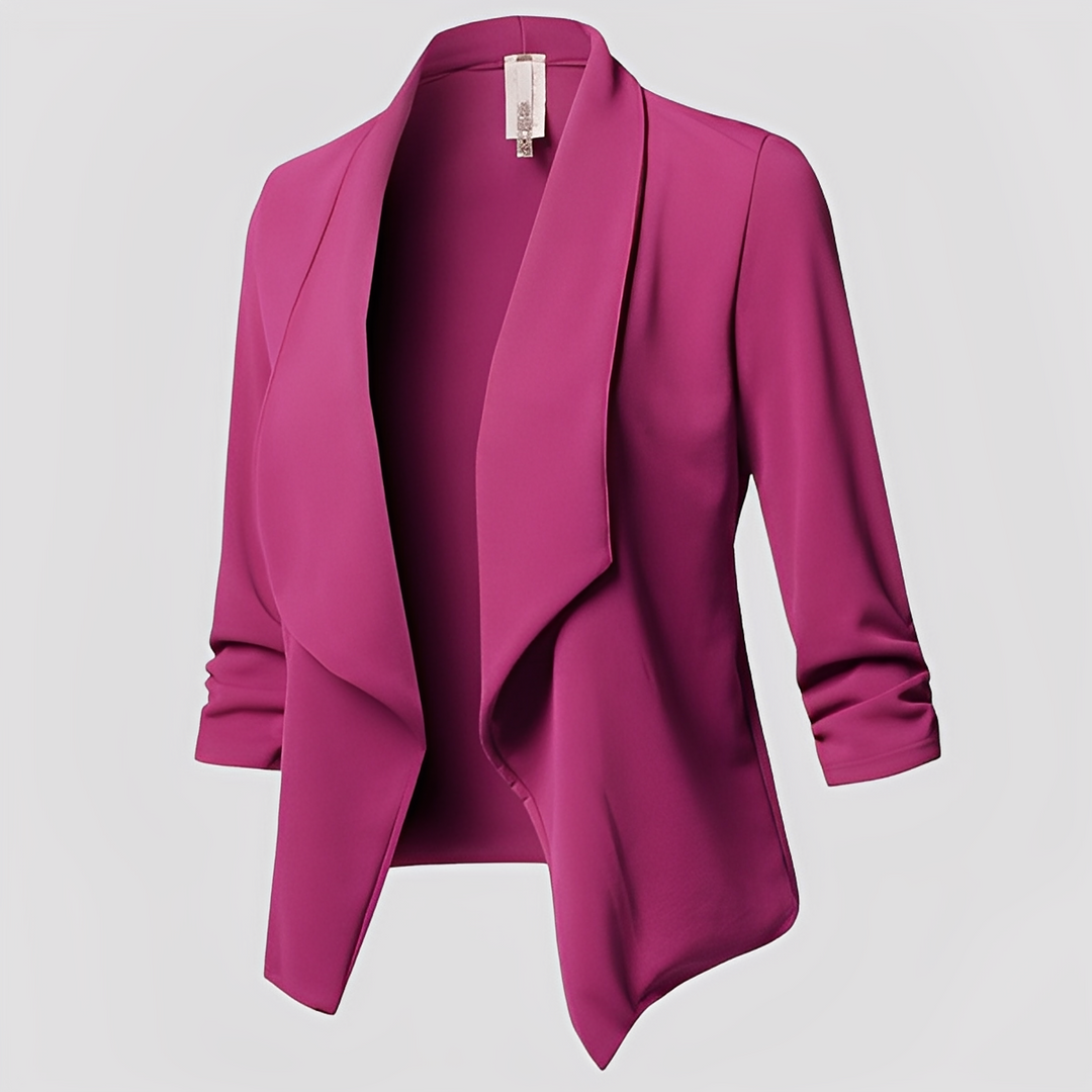 Modny plisowany blezer damski oversize. Doskonały do wiosennych stylizacji, elegancka i luźna marynarka.