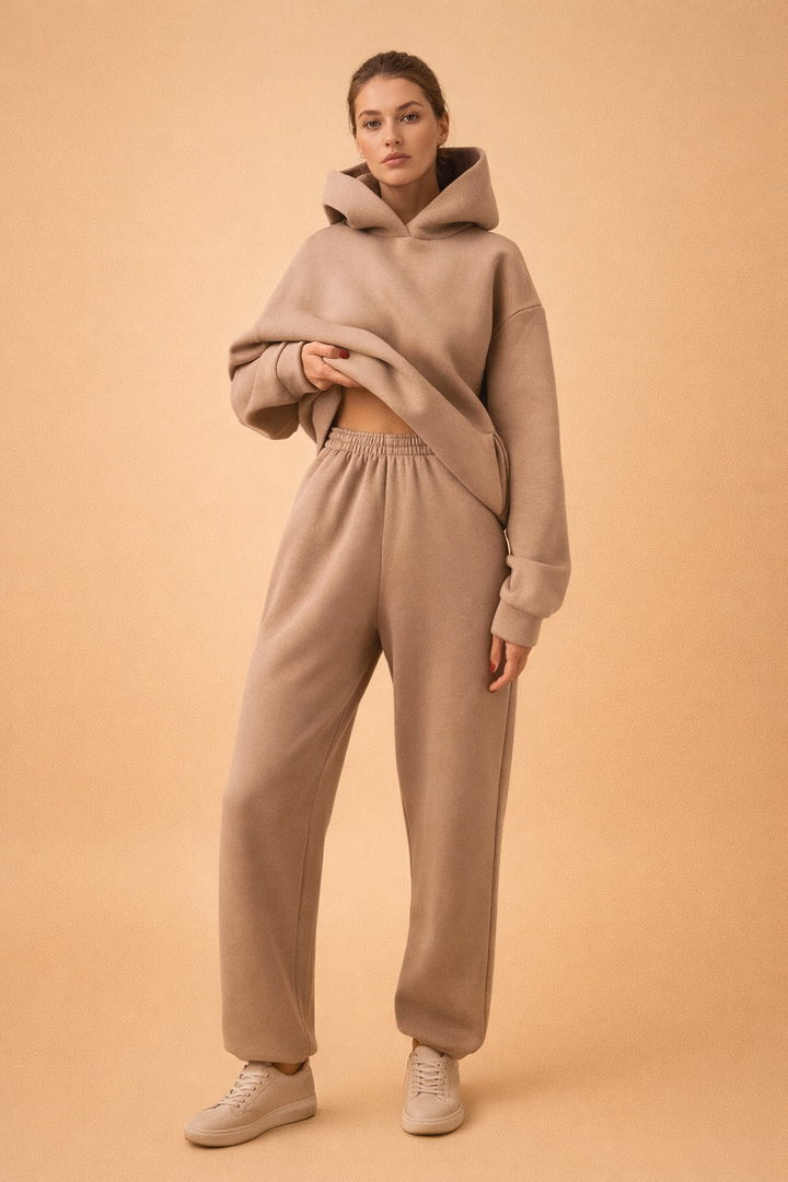 Wygodny damski komplet sportowy oversize, bluza i spodnie. Casualowy zestaw miejski dla komfortu.