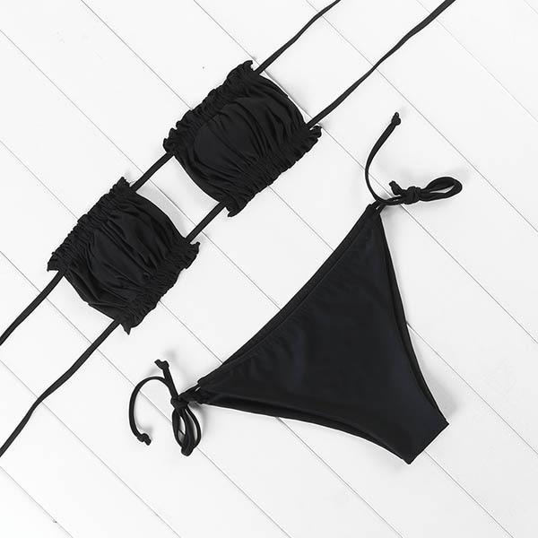 Dwuczęściowe bikini damskie bez ramiączek, wygodne na basen i plażę. Idealne na upalne lato.