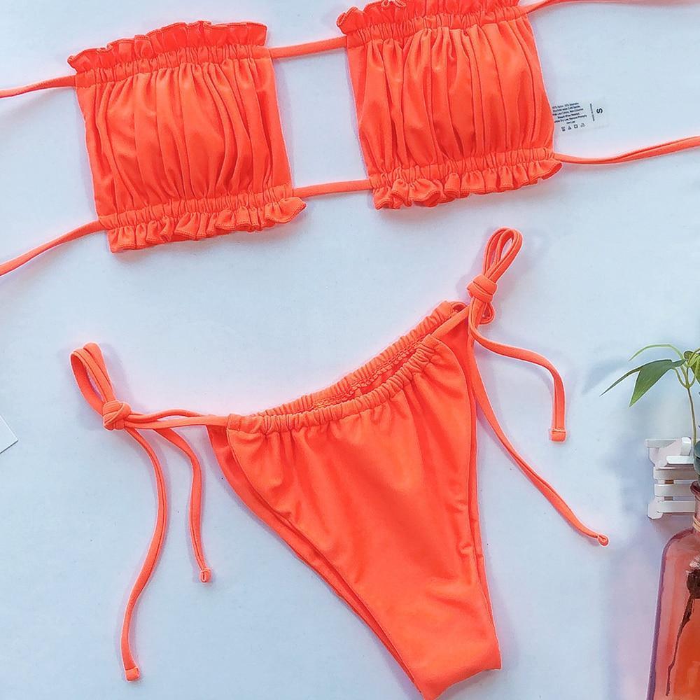 Dół od bikini damskiego, pasujący do stroju kąpielowego dwuczęściowego bez ramiączek, na lato.
