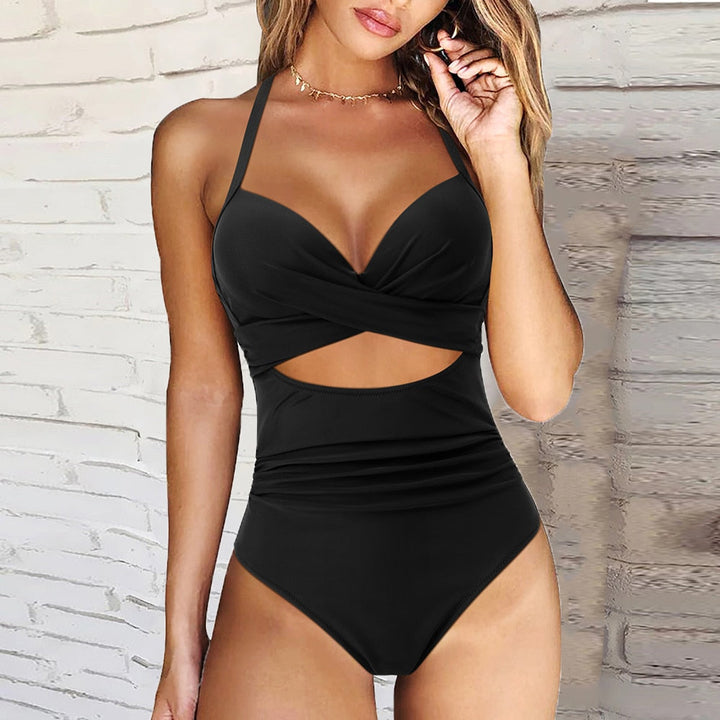Modny damski strój kąpielowy monokini z wycięciami. Elegancki, jednoczęściowy, idealny na plażę i lato.