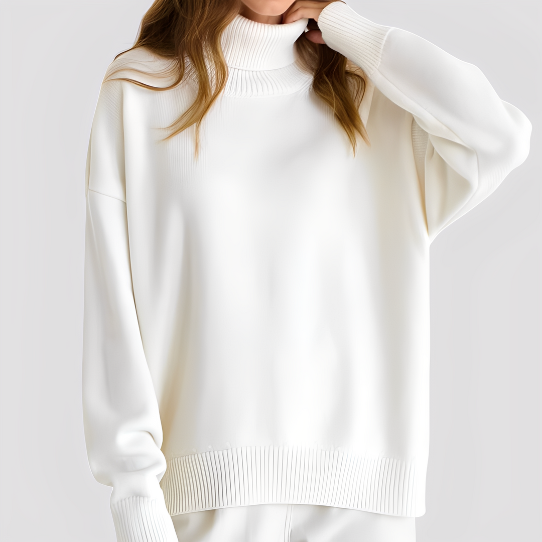 Elegancki sweter damski Nylah z golfem oversize. Komfortowy, luźny krój, idealny na co dzień. Odzież damska.