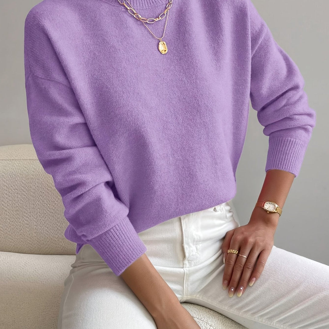 Sweter golf damski z długim rękawem, uniwersalny kolor, idealny na chłodne dni.