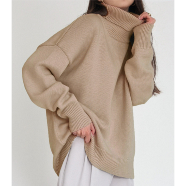 Damski sweter z golfem, klasyczny i komfortowy, must-have w zimowej modzie.