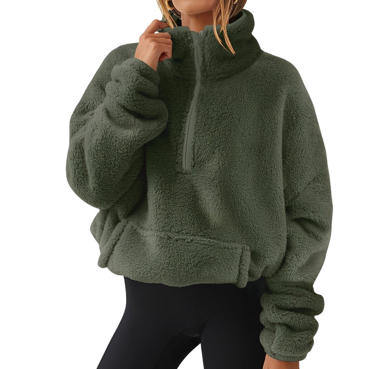 Elegancki, komfortowy sweter damski Tiffany z zamkiem, idealny do casualowych stylizacji.