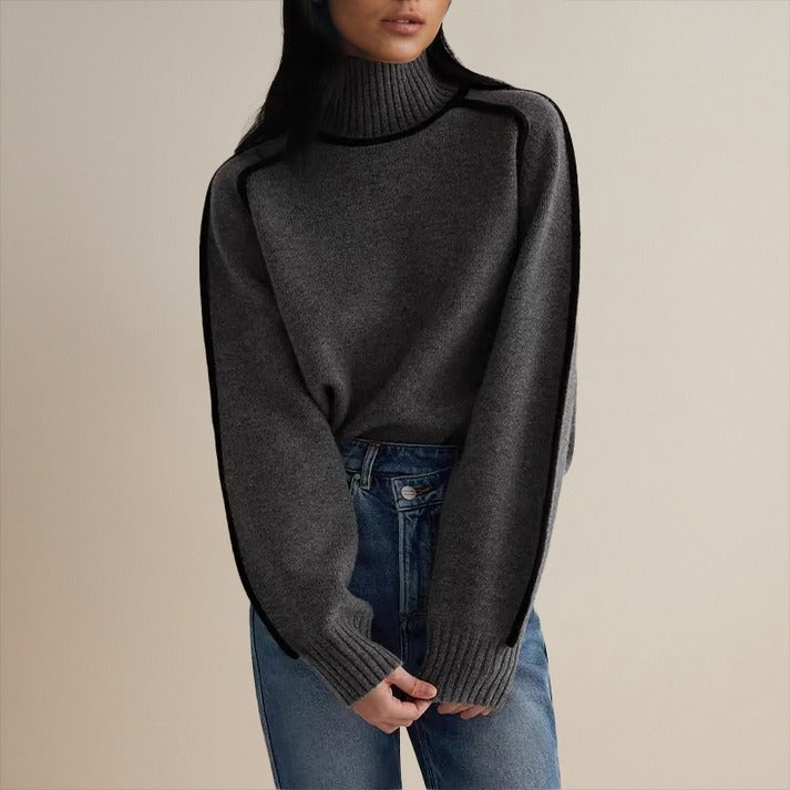 Modny damski sweter z długim rękawem w stylu casual. Wygodny i praktyczny element garderoby.
