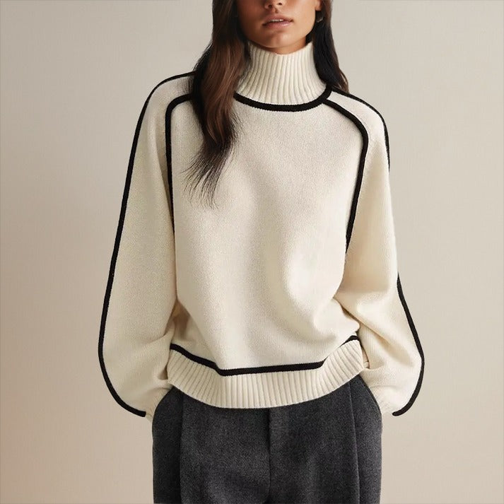 Ciepły damski sweter z długim rękawem, idealny na chłodniejsze dni. Elegancki i komfortowy.
