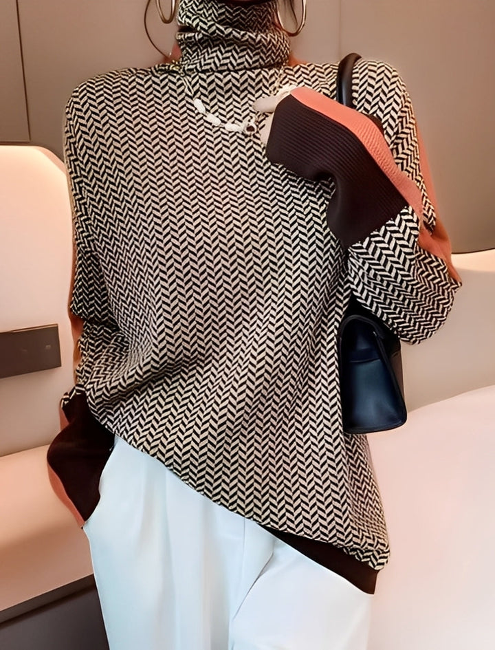 Elegancki damski sweter z golfem Bryony, stylowy i komfortowy. Niezbędny element jesienno-zimowej garderoby.