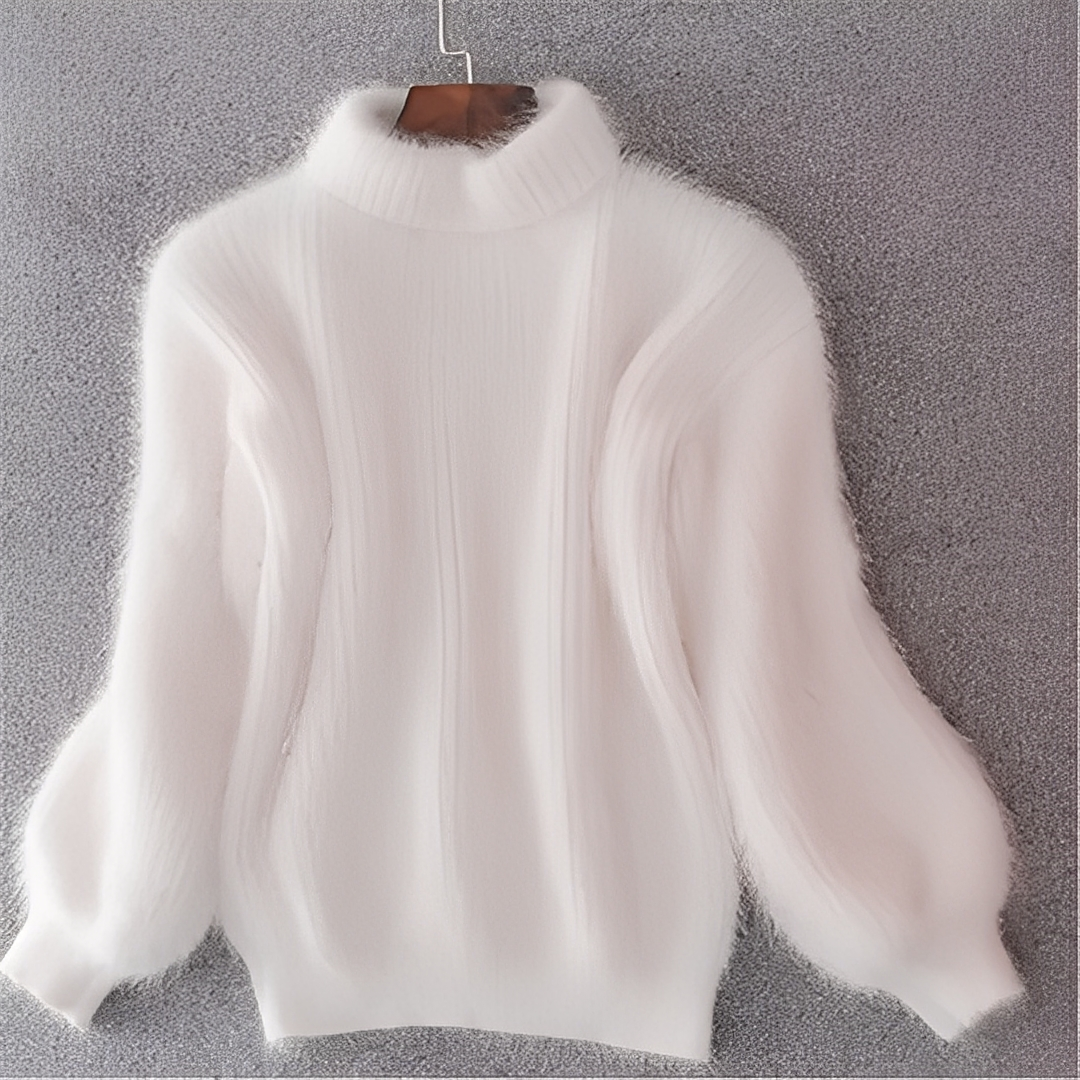 Elegancki sweter damski z golfem. Komfortowy, luźny krój idealny na chłodne dni i jesienne stylizacje.