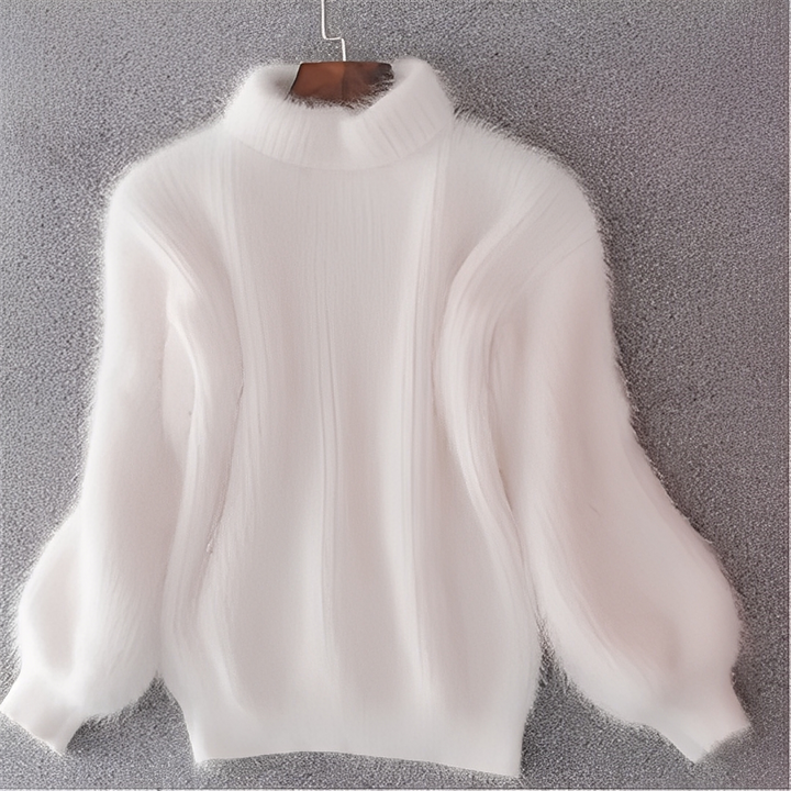 Elegancki sweter damski z golfem. Komfortowy, luźny krój idealny na chłodne dni i jesienne stylizacje.