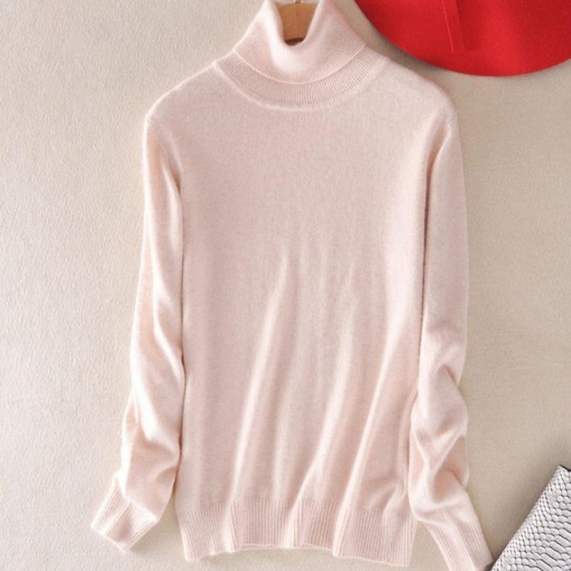Damski sweter z golfem i wygodnymi ściągaczami. Elegancki, ciepły, dzianinowy idealny na jesień/zimę.