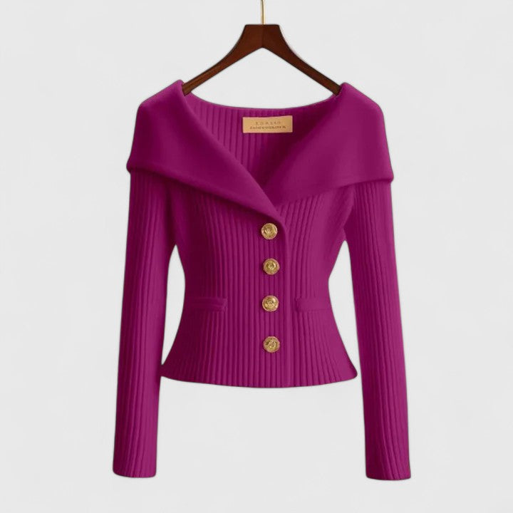 Modny sweter damski z dekoltem carmen, casualowy look, idealny na co dzień.