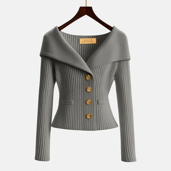 Jesienny sweter damski z odkrytymi ramionami, elegancki i komfortowy, świetny na wieczór.