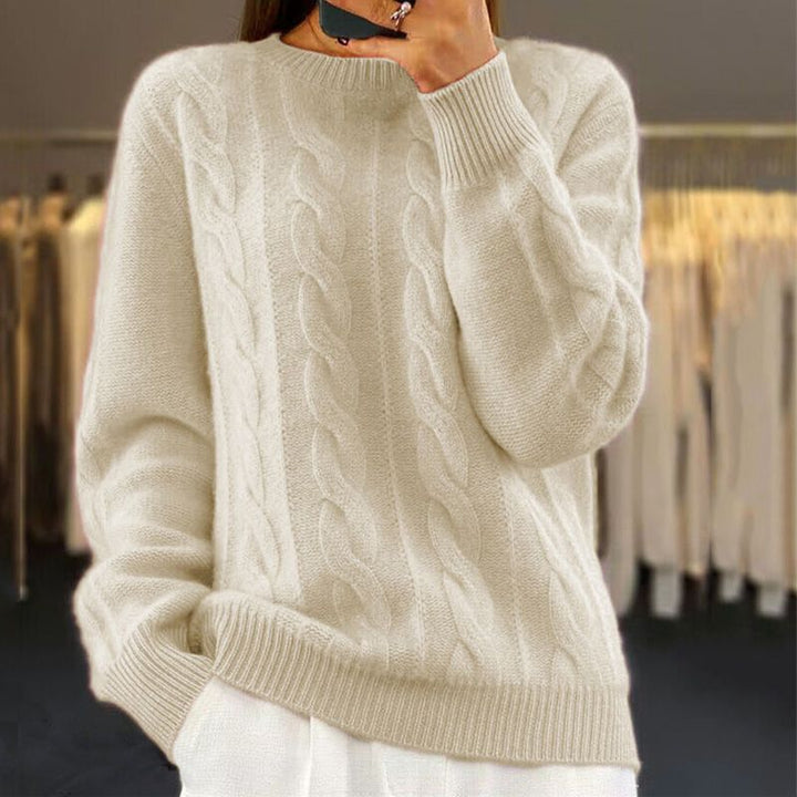 Modny sweter damski Gabriela, luźny, w jednym rozmiarze, idealny do casualowych stylizacji na jesień/zimę.