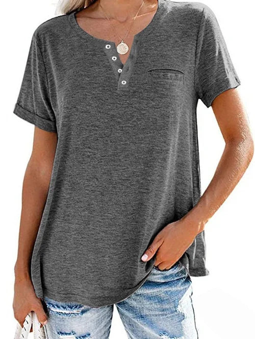 Damski t-shirt z krótkim rękawem. Swobodny styl na relaks, spacery i codzienne aktywności. Modna, casualowa koszulka.