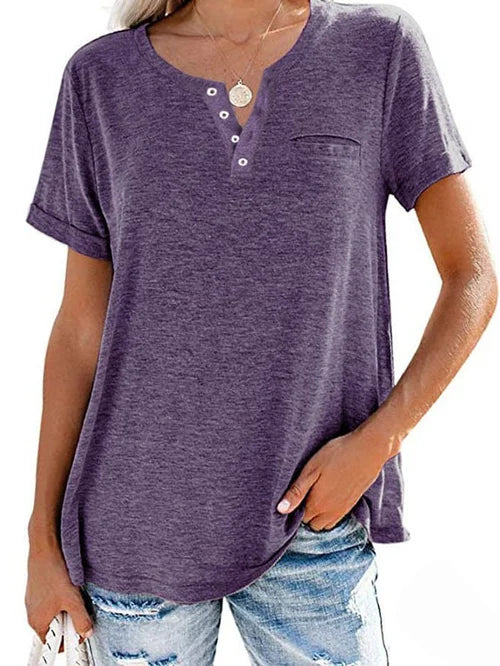 Lekki damski t-shirt z krótkim rękawem. Doskonały na lato, casualowa koszulka do codziennych, modnych stylizacji.