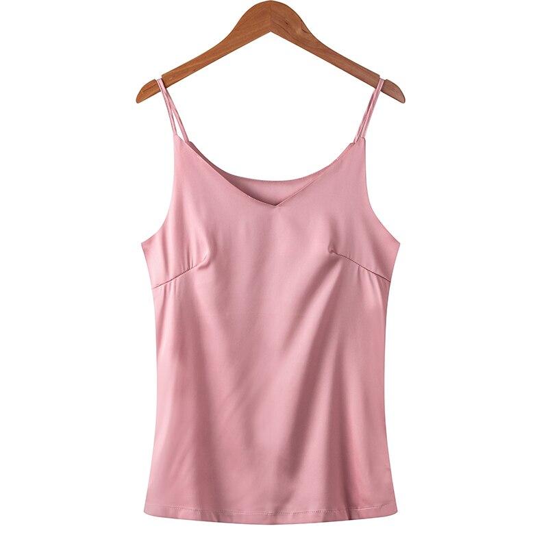 Modny damski tank top z dekoltem V, jednokolorowy. Luźny krój i cienkie ramiączka, idealny na casualowe stylizacje.
