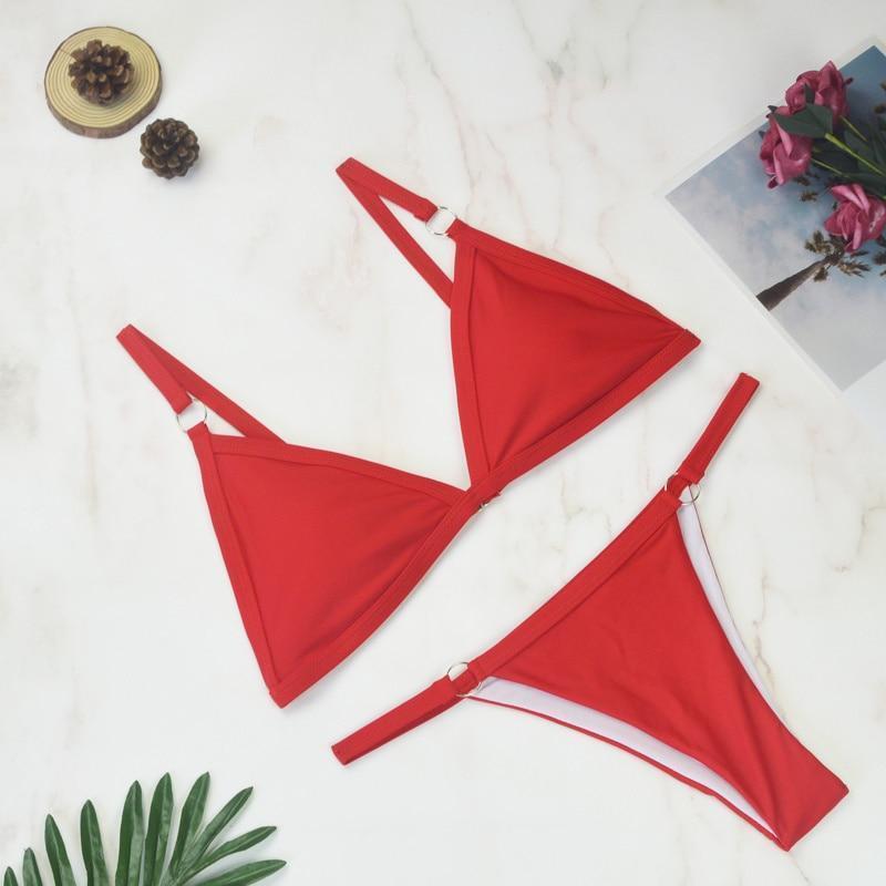 Letnie bikini damskie, dwuczęściowe, z majtkami typu brazyliany, na plażę, modne.