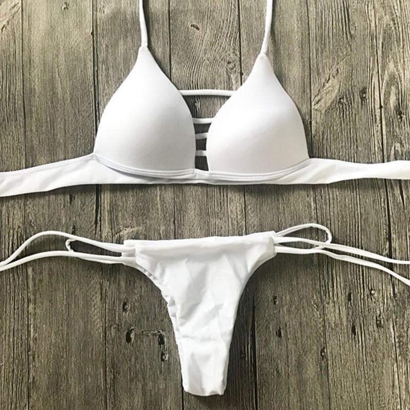 Damskie bikini dwuczęściowe wiązane. Modny strój kąpielowy z wysokiej jakości materiału na plażę.