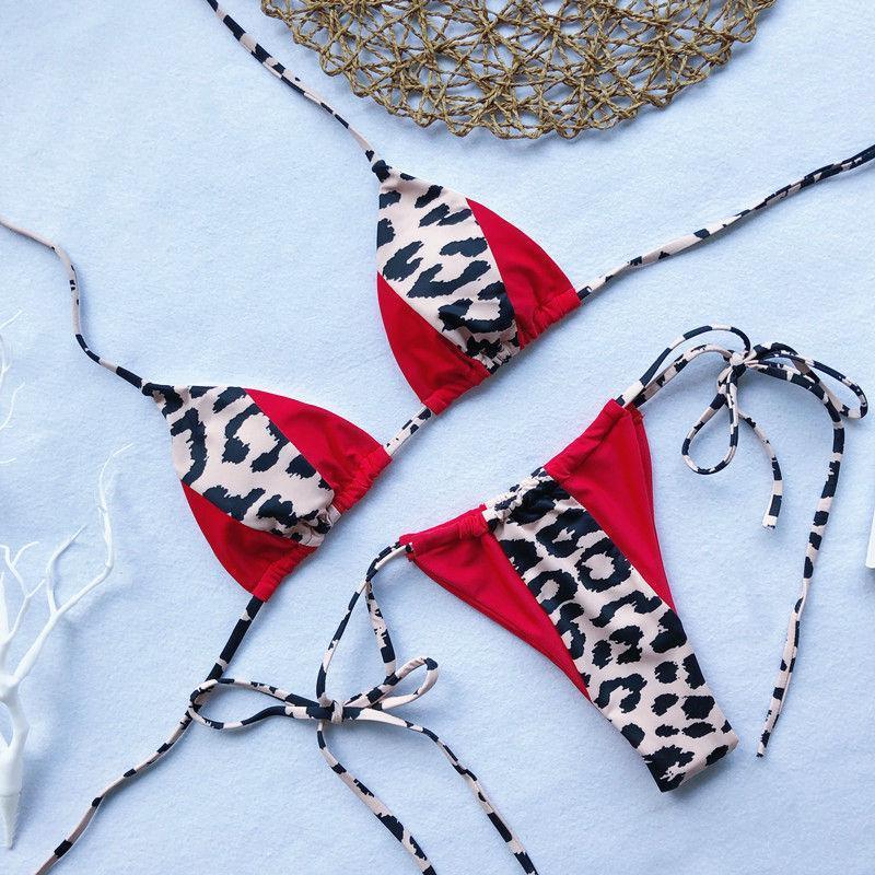 Kolorowe, wiązane damskie bikini. Dwuczęściowy strój kąpielowy na plażę. Stylowy na lato.