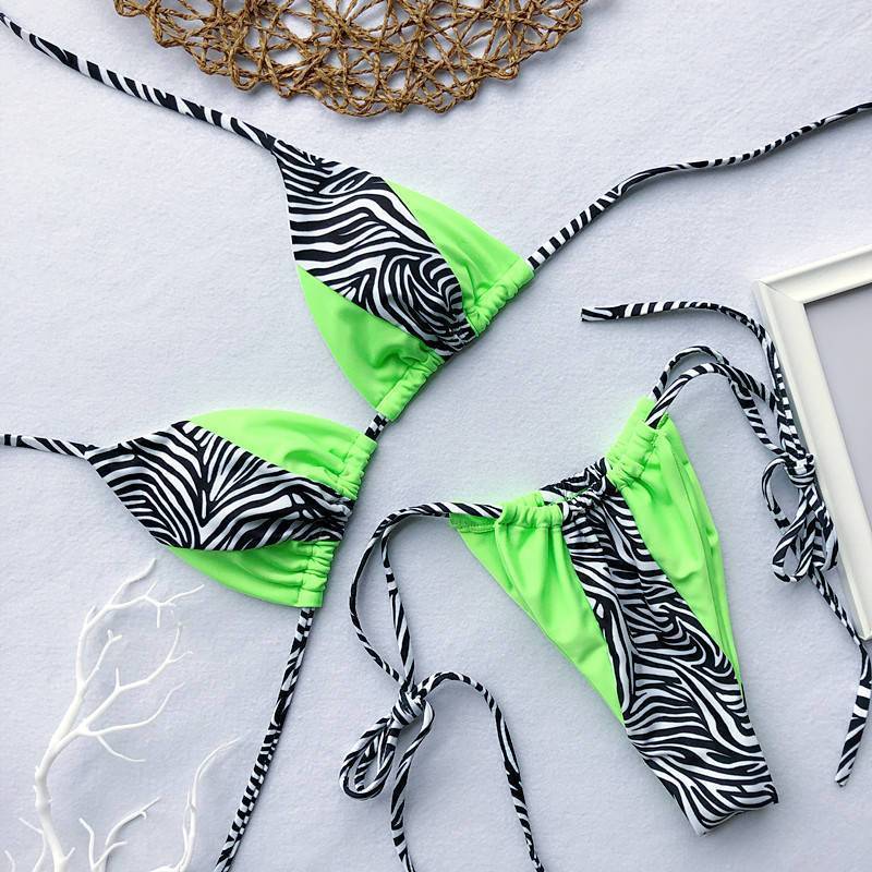 Damski strój kąpielowy bikini, dwuczęściowy. Modny krój na lato, idealny na wakacje i plażę.