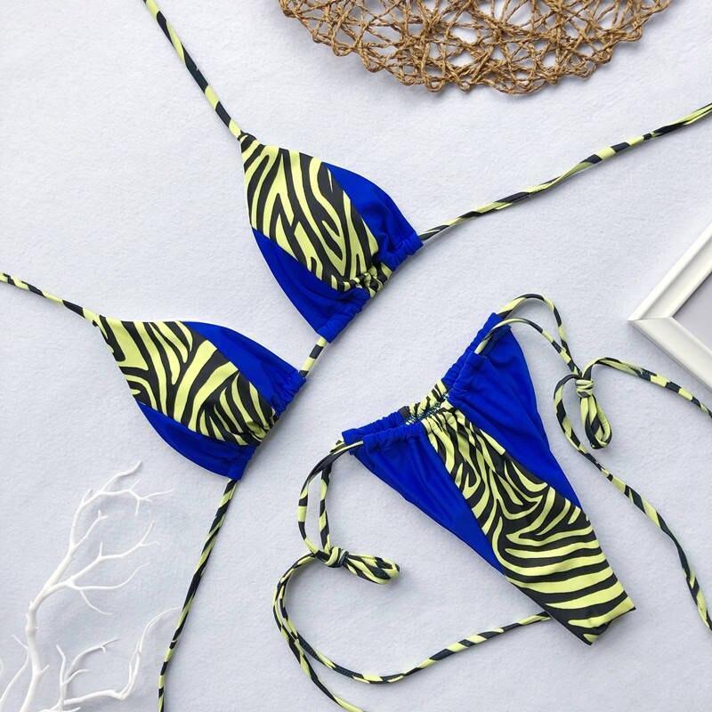 Eleganckie damskie bikini. Dwuczęściowy strój kąpielowy, modny fason na plażę i lato, styl brazylijski.