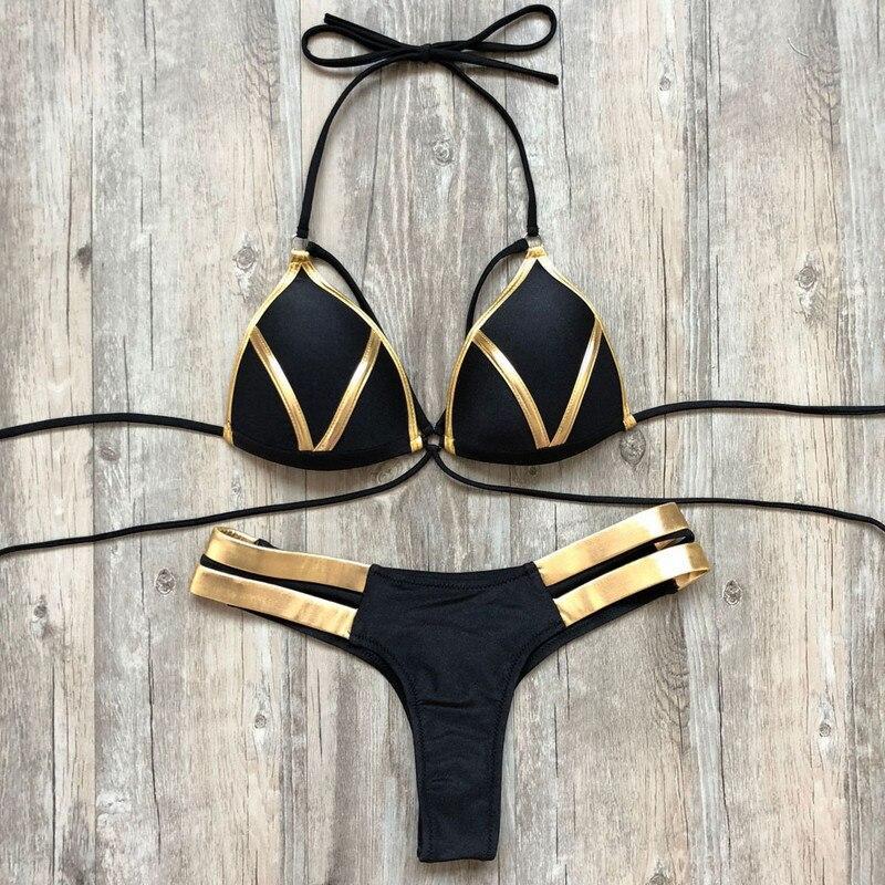 Brazylijskie majtki bikini, seksowne i modne. Dwuczęściowy strój kąpielowy, idealny na lato i plażę.