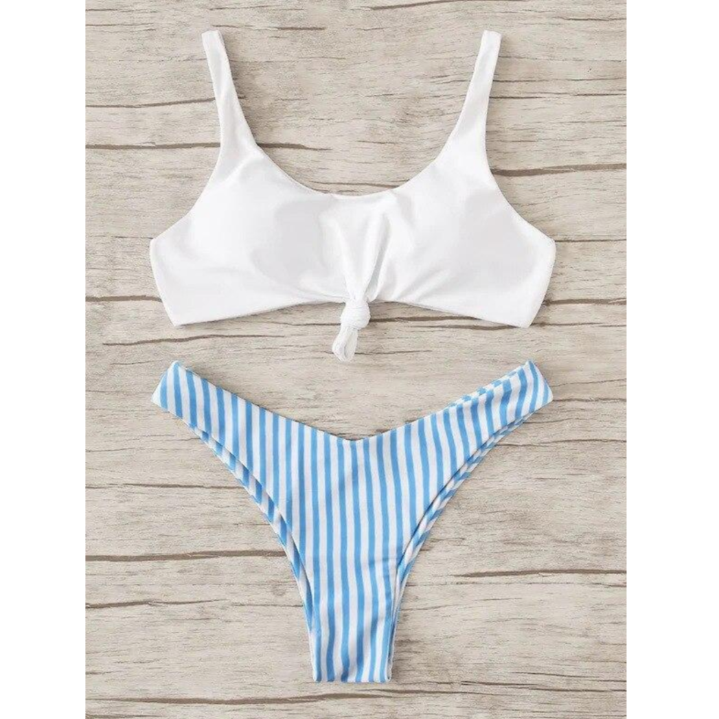 Wygodne szybkoschnące bikini, damski dwuczęściowy strój kąpielowy z brazylijskimi figami.