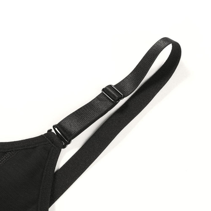 Eleganckie czarne body modelujące push-up na szerokich ramiączkach. Komfort i wsparcie.