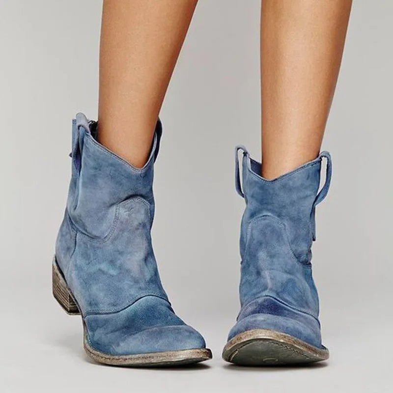 Modne botki damskie western Kalina w stylu boho. Wygodne obuwie codzienne z wysokiej jakości materiału.