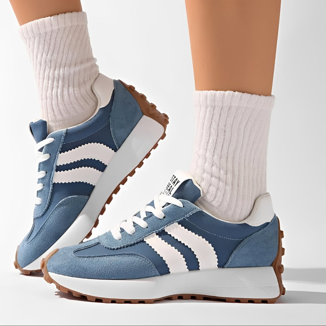 Modne damskie buty codzienne Lauren, beżowe, z grubą podeszwą, doskonałe na wiosnę, jesień i zimę. Sportowy look.