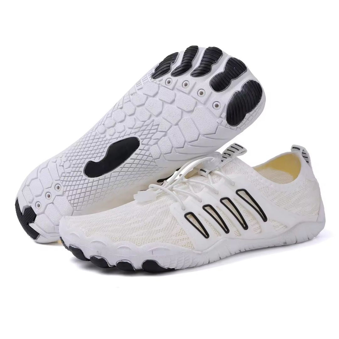 Damskie buty barefoot na wiosnę/lato, z elastyczną podeszwą, idealne do naturalnego i swobodnego chodzenia.