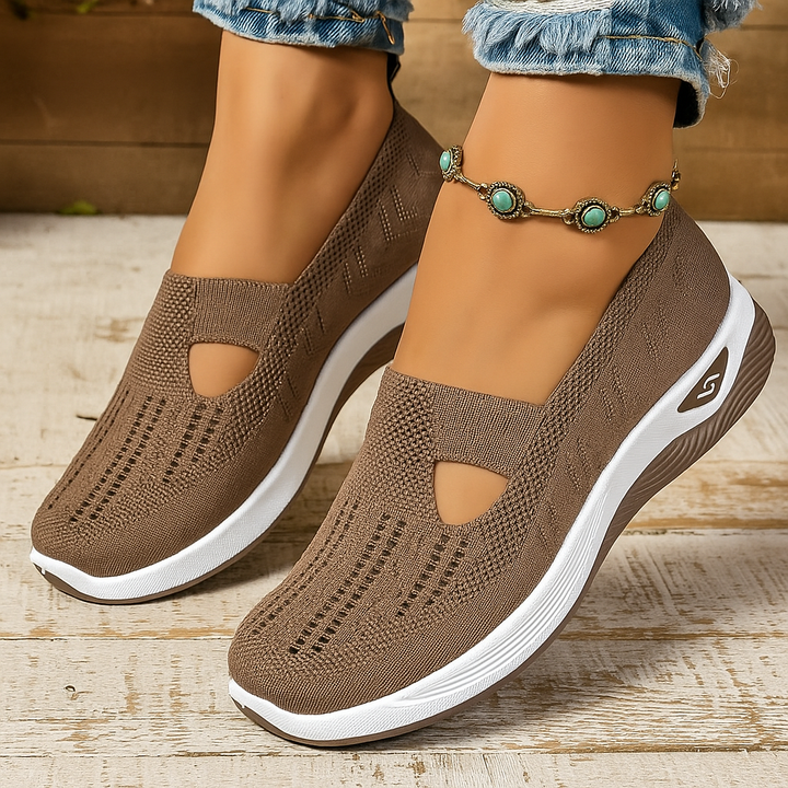 Damskie buty slip-on ortopedyczne, oddychające i lekkie. Idealne do chodzenia i codziennych aktywności, komfortowe.