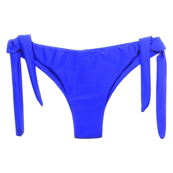 Damskie figi bikini z wiązaniami, zapewniające komfort i swobodę ruchu. Idealne na wakacje.