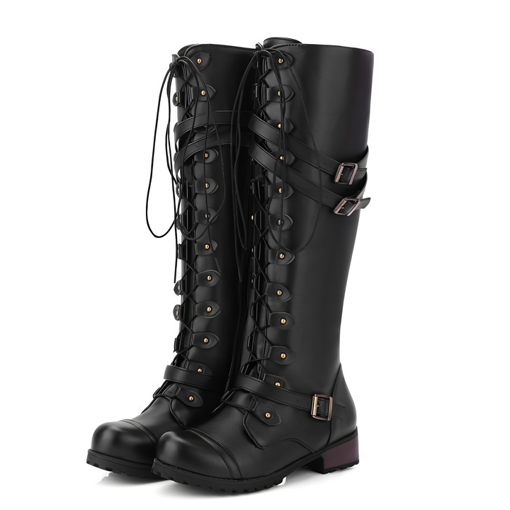 Eleganckie damskie buty jeździeckie z klamrą. Klasyczne botki jesienno-zimowe, idealne dla kobiet ceniących styl.